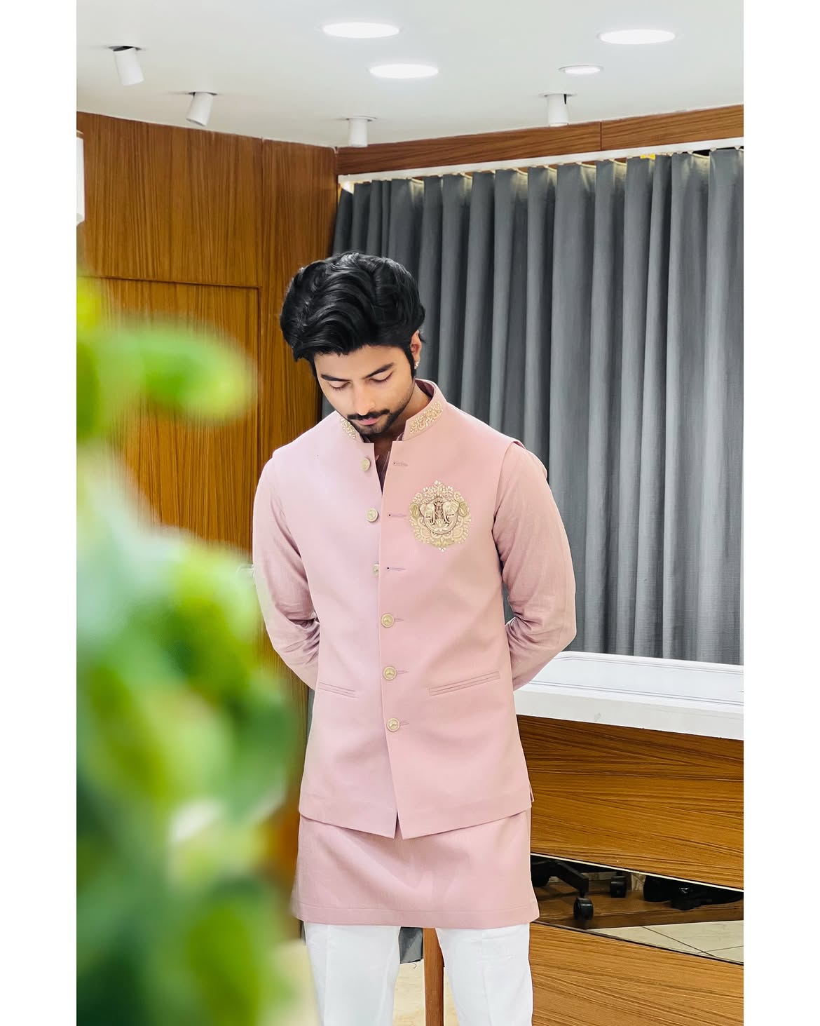 Men's Premium Handwork Linen Pair Set with Designer Nehru Jacket